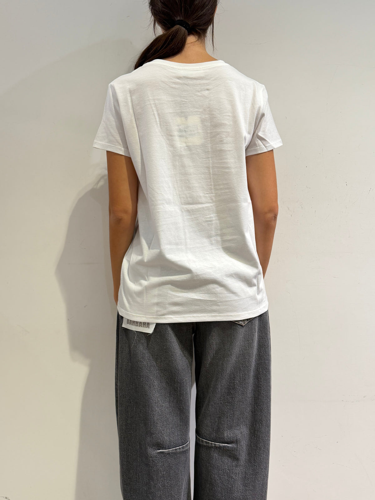 Vicolo - T-Shirt bassotto in strass bianca