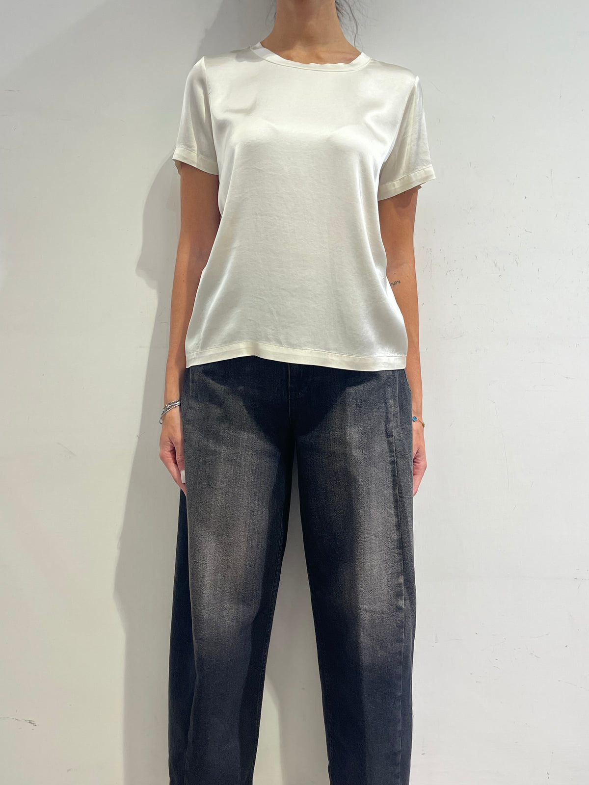 Vicolo - T-shirt satin avorio