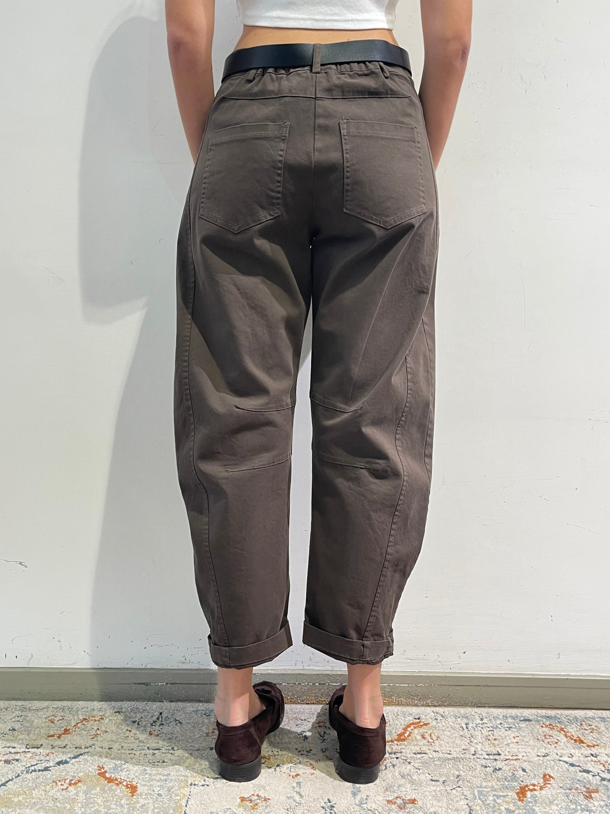 Le streghe - Pantalone con riprese al ginocchio moro