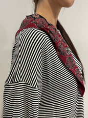 Dixie - T-shirt righe con piccolo foulard - riga nera