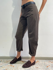 Le streghe - Pantalone con riprese al ginocchio moro