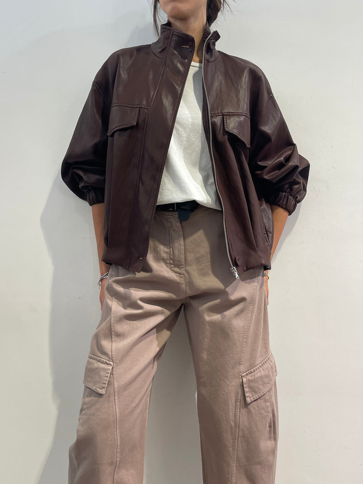 Le streghe - Bomber in ecopelle bordo