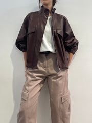 Le streghe - Bomber in ecopelle bordo