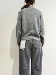 Haveone - Cardigan bottone perla grigio