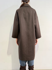 Vicolo - Cappotto lungo doppio petto moro