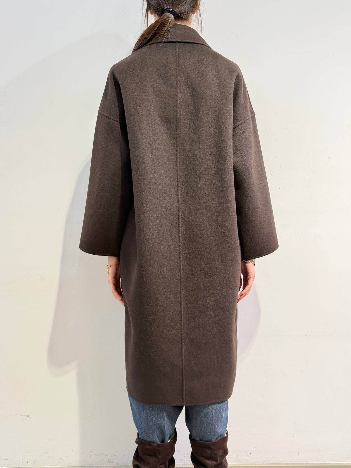Vicolo - Cappotto lungo doppio petto moro