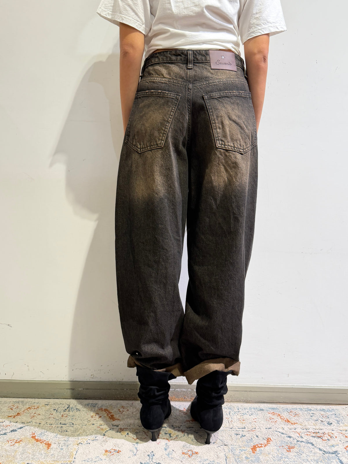 Souvenir - Jeans balloon effetto vintage nero