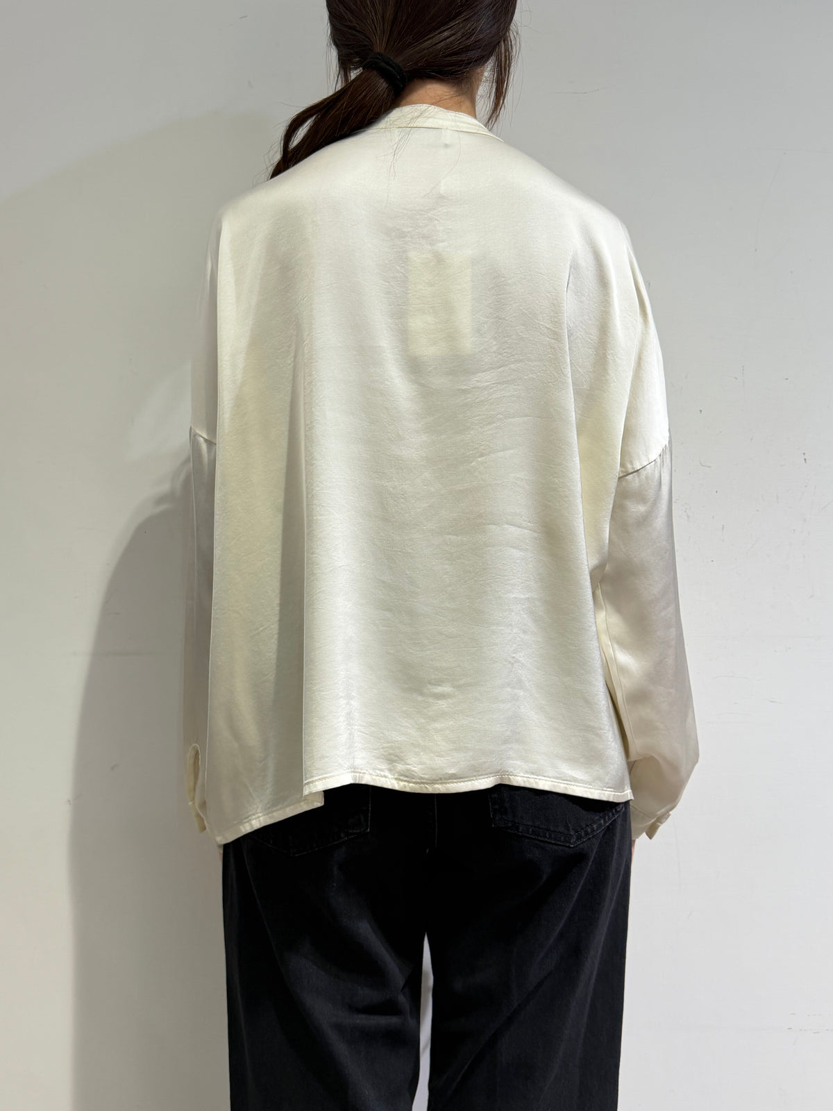 Motel - Camicia in satin panna