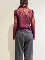 Motel - Blusa in pizzo magenta