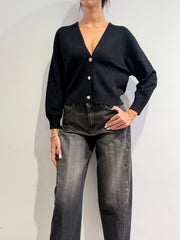 Vicolo - Cardigan bottoni gioiello nero