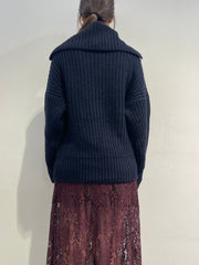 Kontatto - Cardigan con cerniera blu