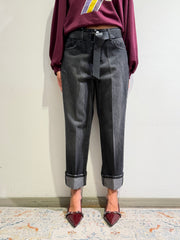 Haveone - Jeans Mandy con risvolto nero