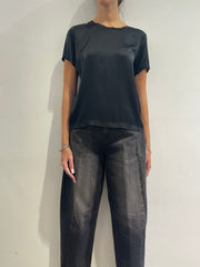 Vicolo - T-shirt satin nero