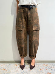 Le Streghe - Pantalone cargo camouflage marrone e militare