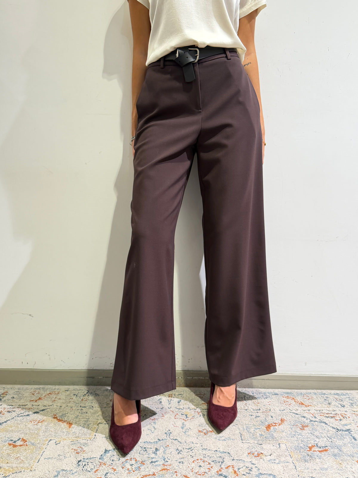 Motel - Pantalone con elastico dietro moro
