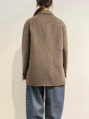 Vicolo - Giacca cappotto doppio petto fango