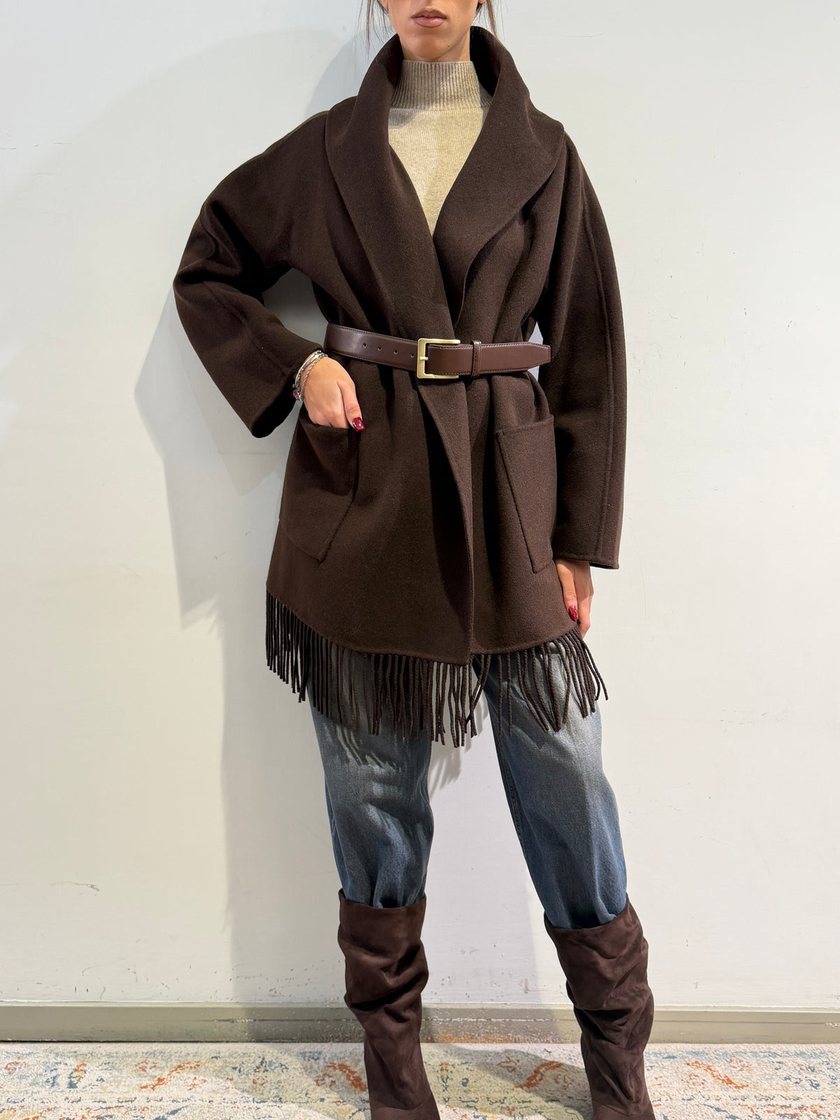 Vicolo - Cappotto vestaglia con frange