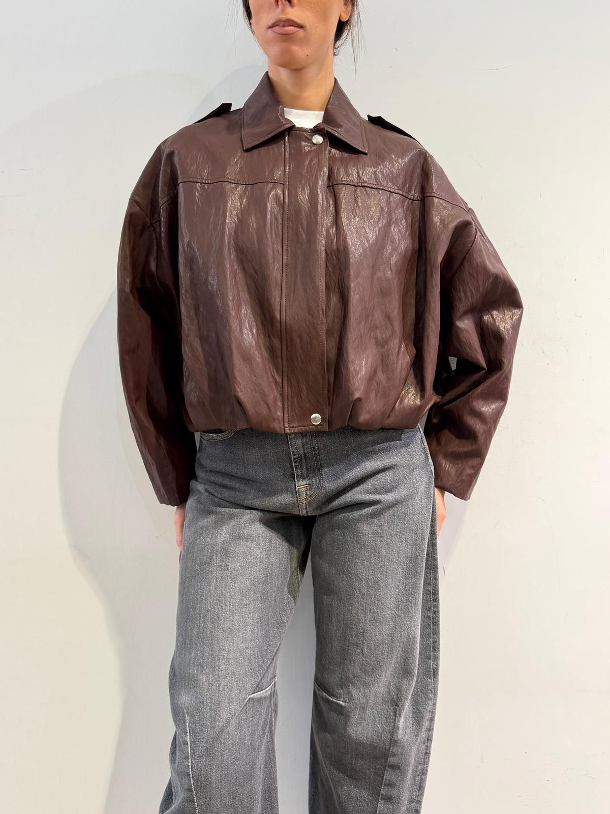 Haveone - Bomber ecopelle palloncino bordeaux