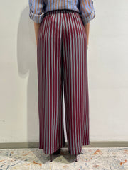 Haveone - Pantalone a righe con elastico - bordeaux