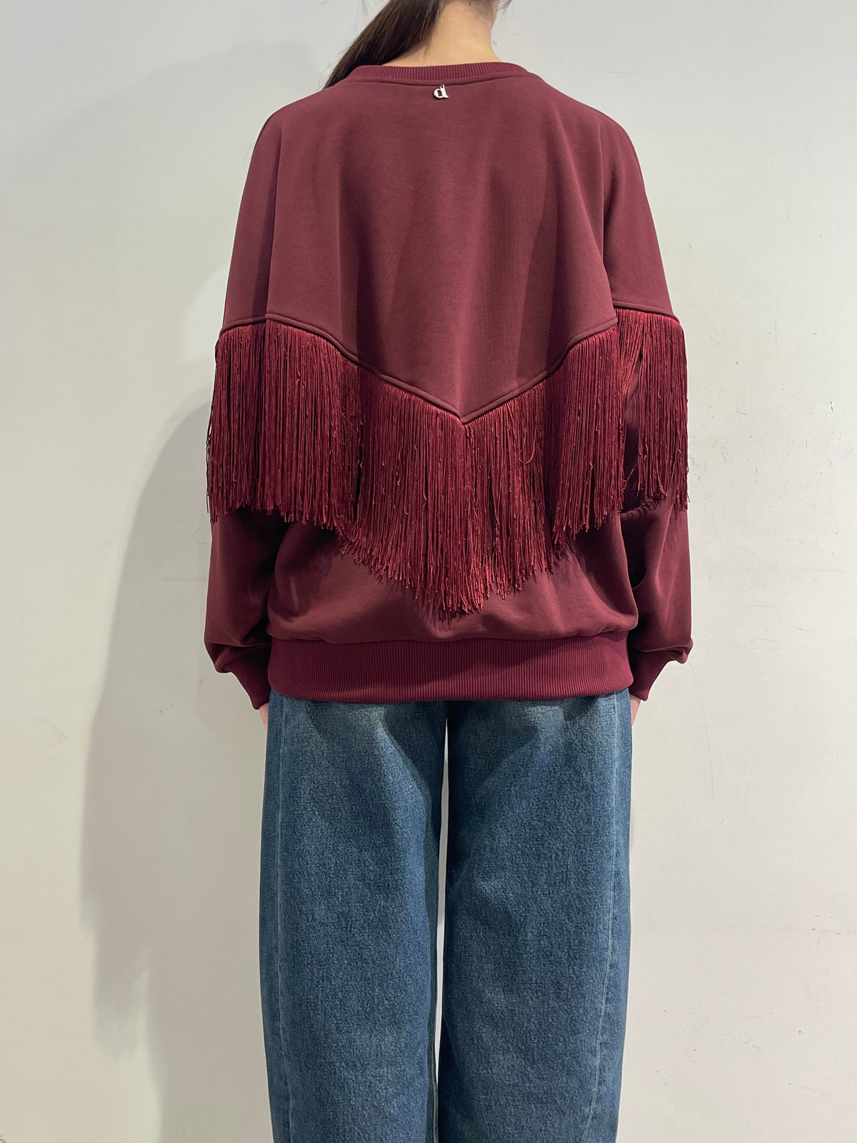 Dixie - Felpa con frange bordeaux