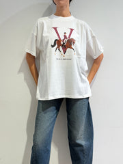 Vicolo - T-Shirt over stampa cavallo bianca