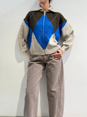 Haveone - Cardigan disegno rombi beige