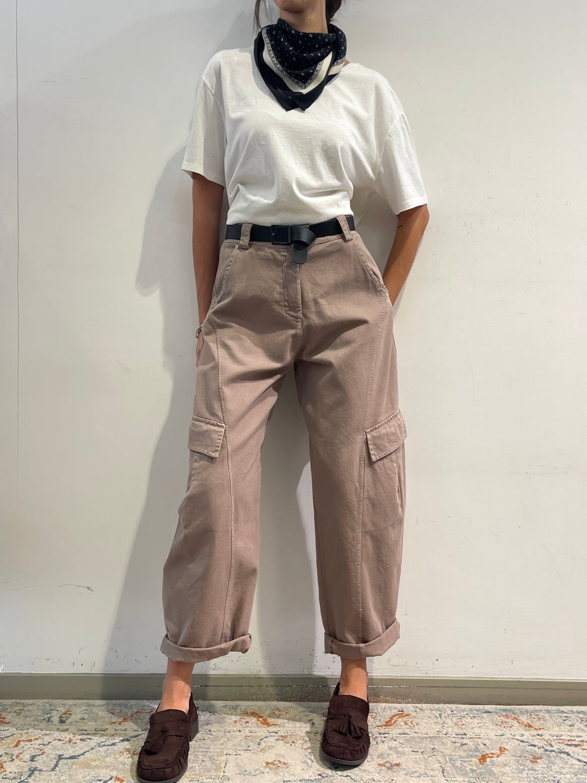 Le streghe - Pantalone cargo tortora