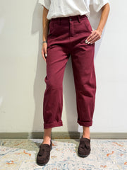 Motel - Pantalone barrel bordeaux