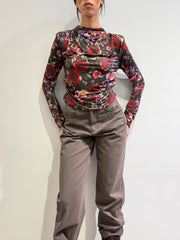 Haveone - Maglia fantasia floreale moro