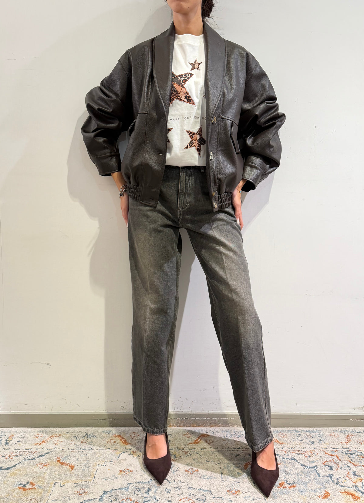 Le Streghe - Bomber collo sciallato moro
