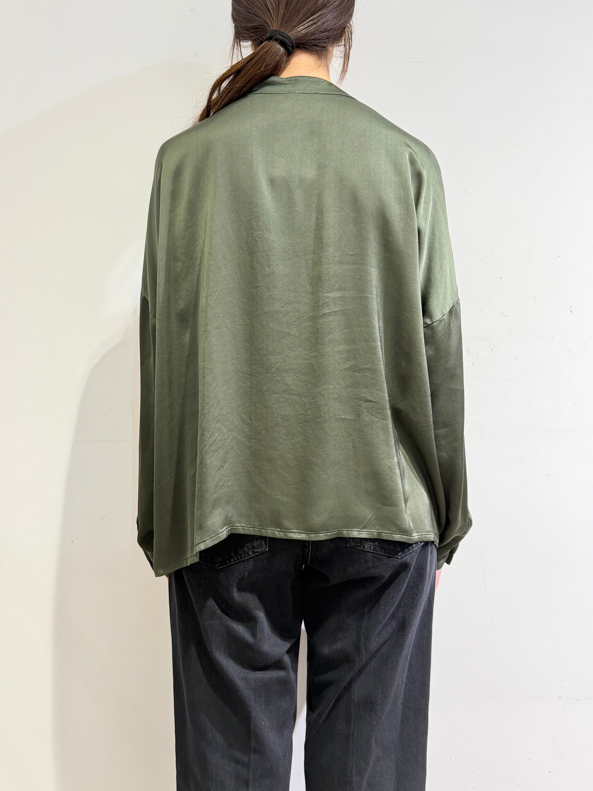 Motel - Camicia in satin militare