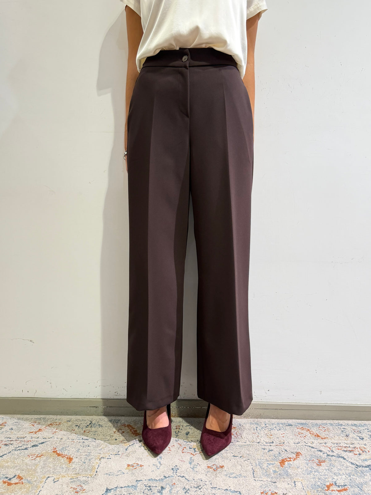 Motel - Pantalone gamba dritta moro