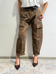 Le Streghe - Pantalone cargo camouflage marrone e militare