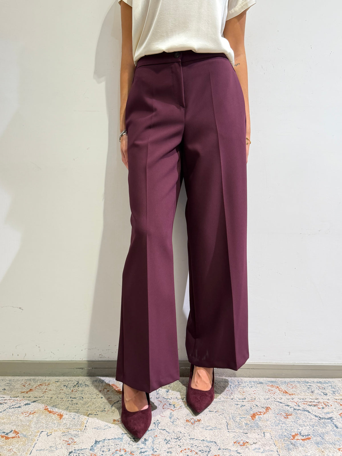 Motel - Pantalone gamba dritta bordeaux