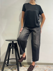Vicolo - T-shirt satin nero