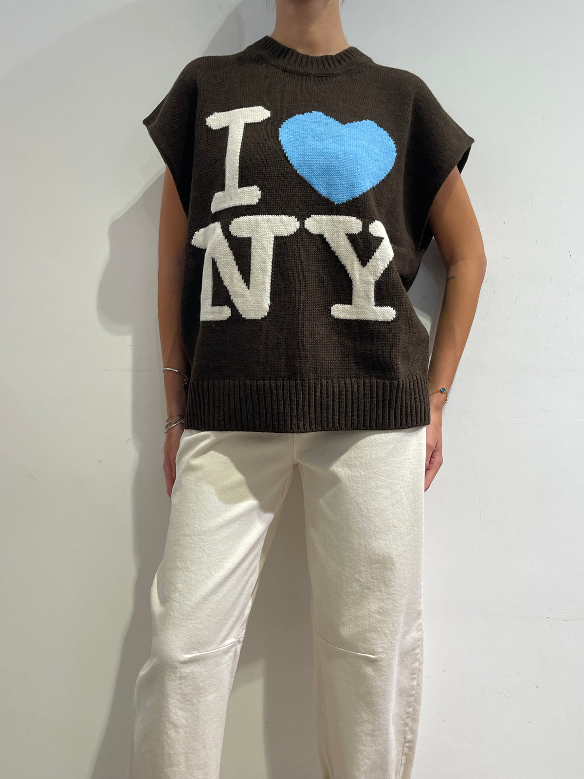 Motel - Gilet con cuore - moro