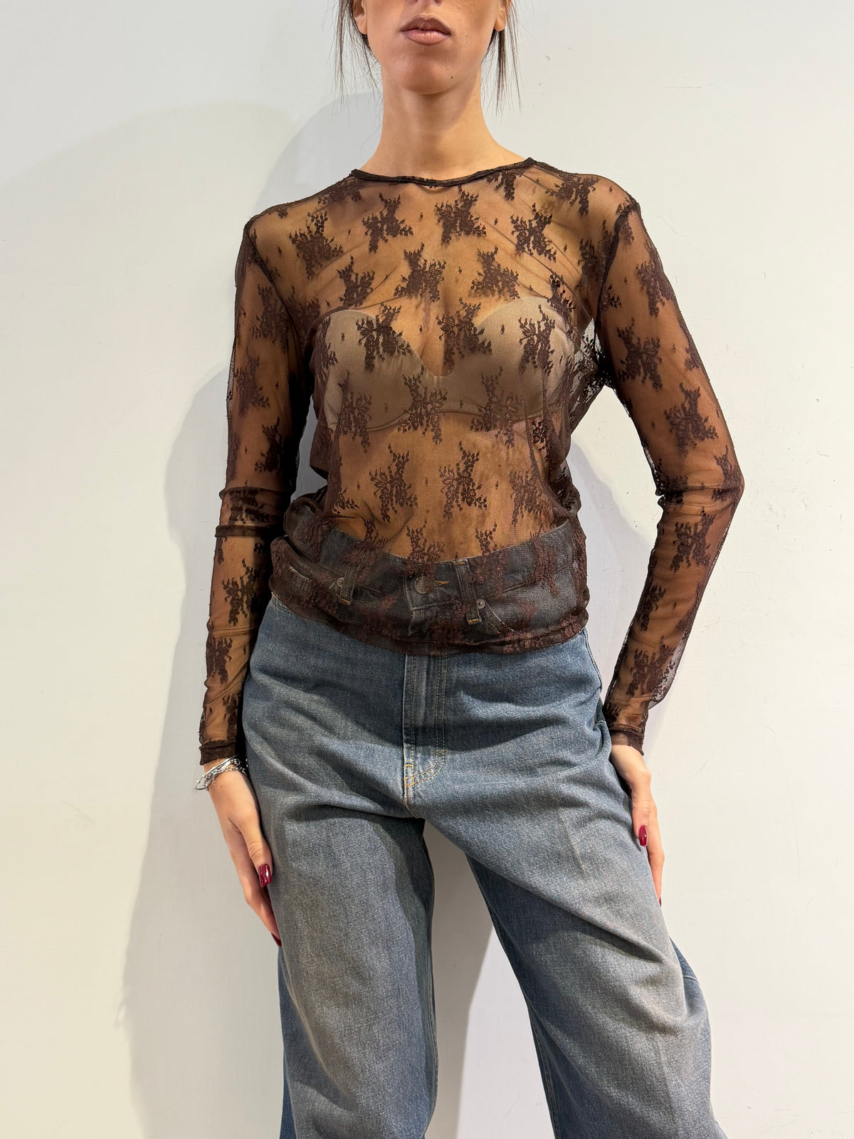 Dixie - Maglia pizzo moro