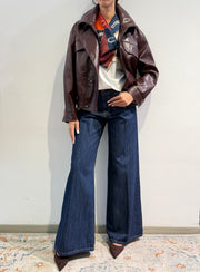 Tensione In - Bomber ecopelle bordeaux