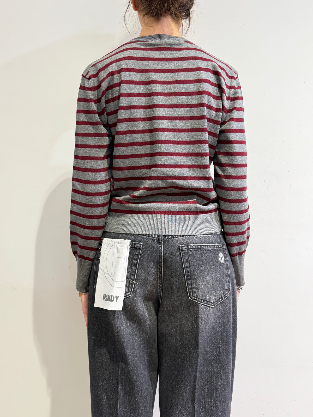 Tensione In - Maglia righe grigia e bordeaux