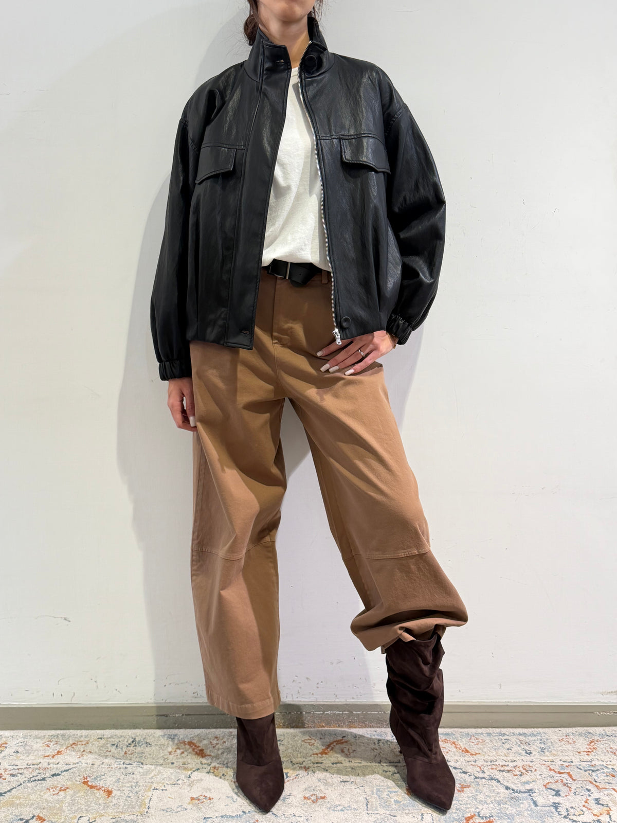 Le Streghe - Bomber ecopelle over nero