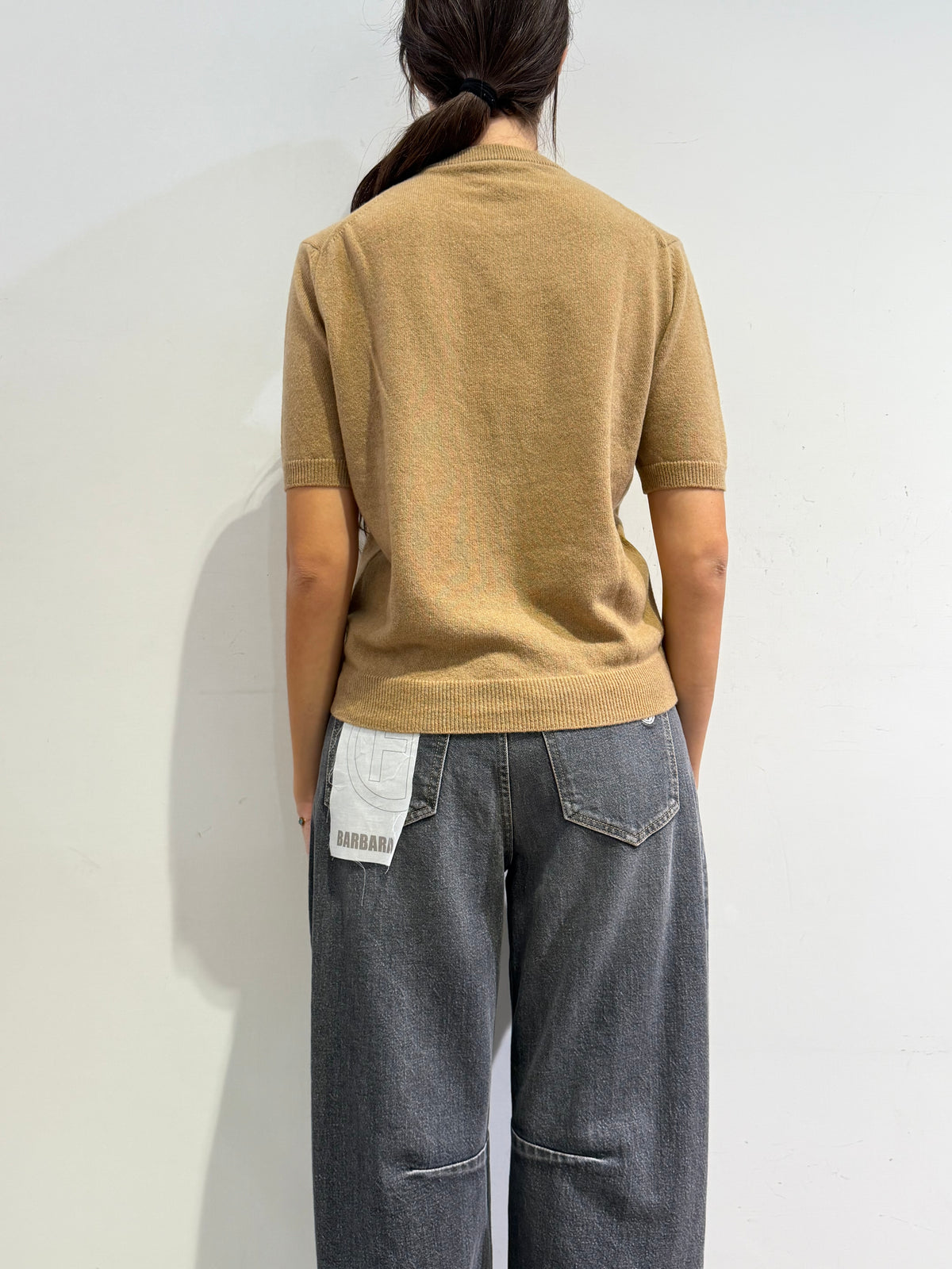 Haveone - Maglia mezza manica cammello