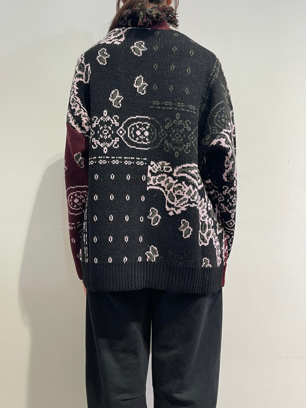 Kontatto - Cardigan fantasia bandana nero