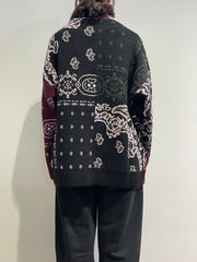 Kontatto - Cardigan fantasia bandana nero