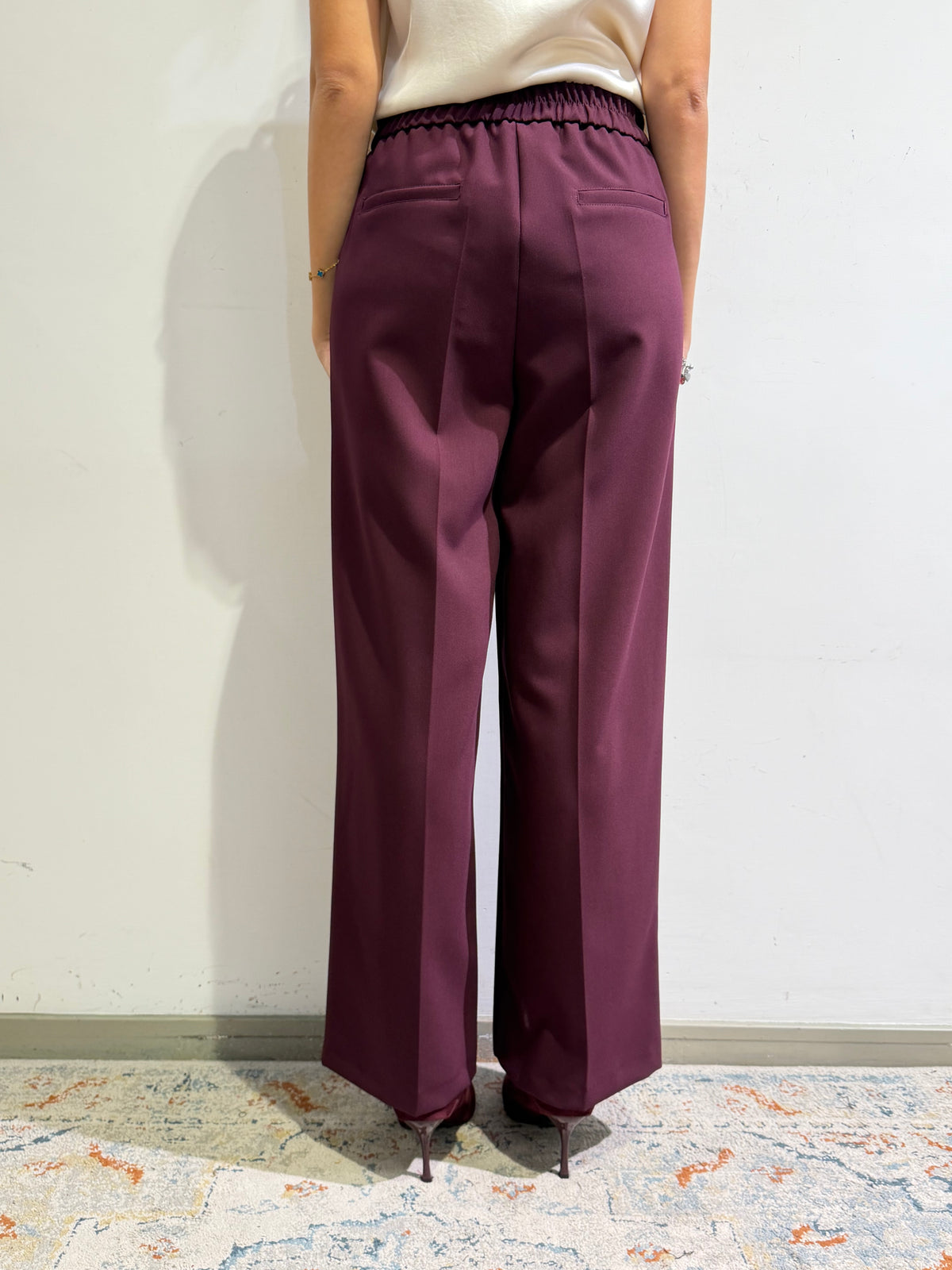 Motel - Pantalone gamba dritta bordeaux