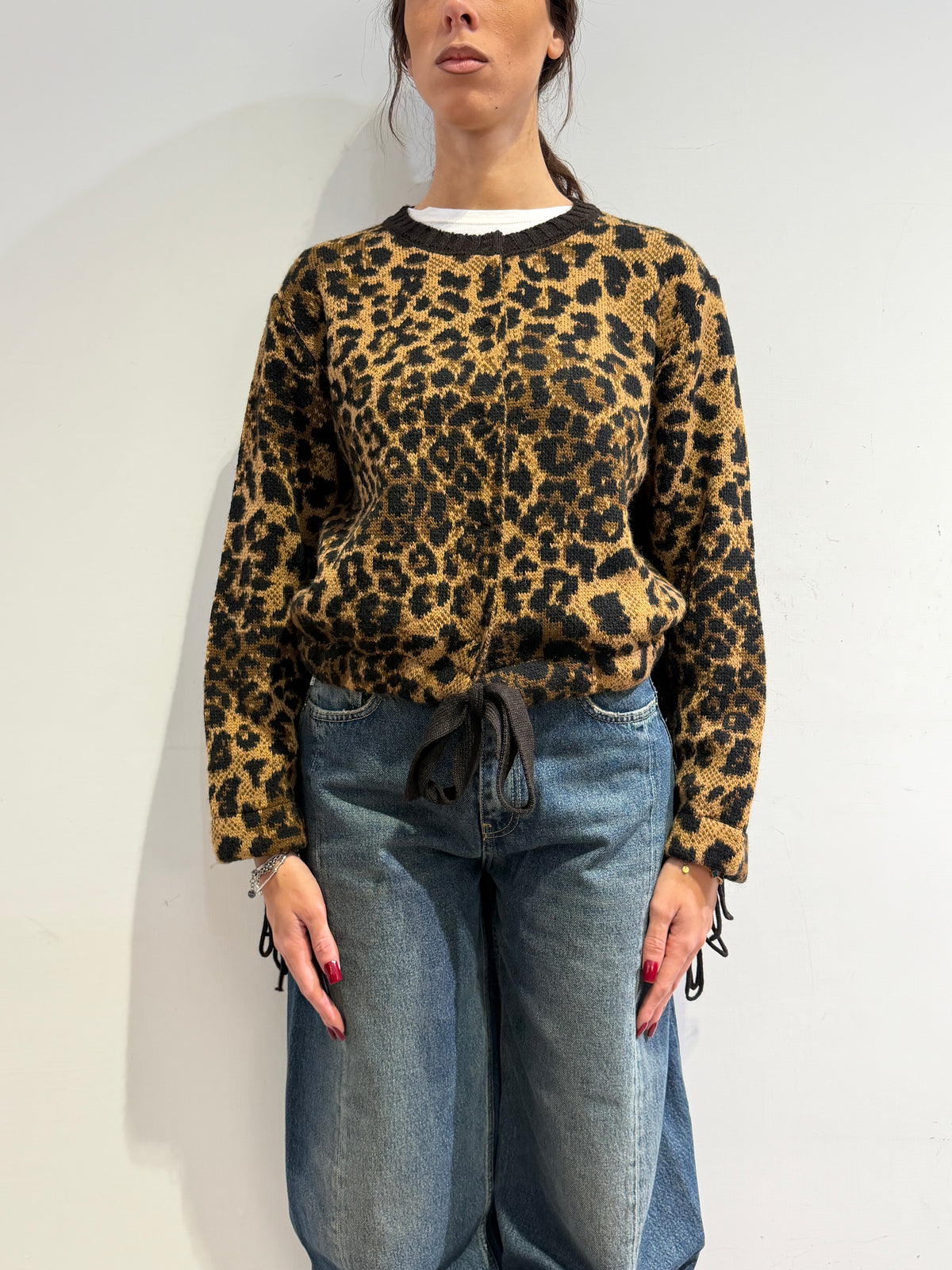 Vicolo - Cardigan con frange fantasia animalier