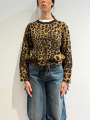 Vicolo - Cardigan con frange fantasia animalier