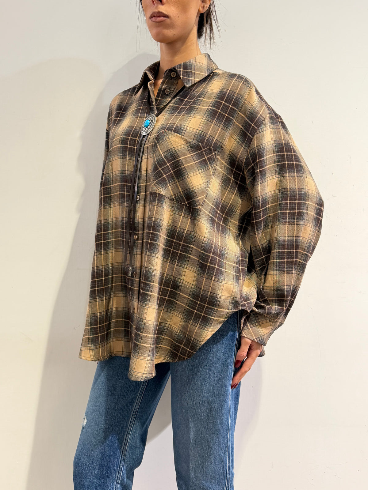 Tensione In - Camicia check moro e cammello
