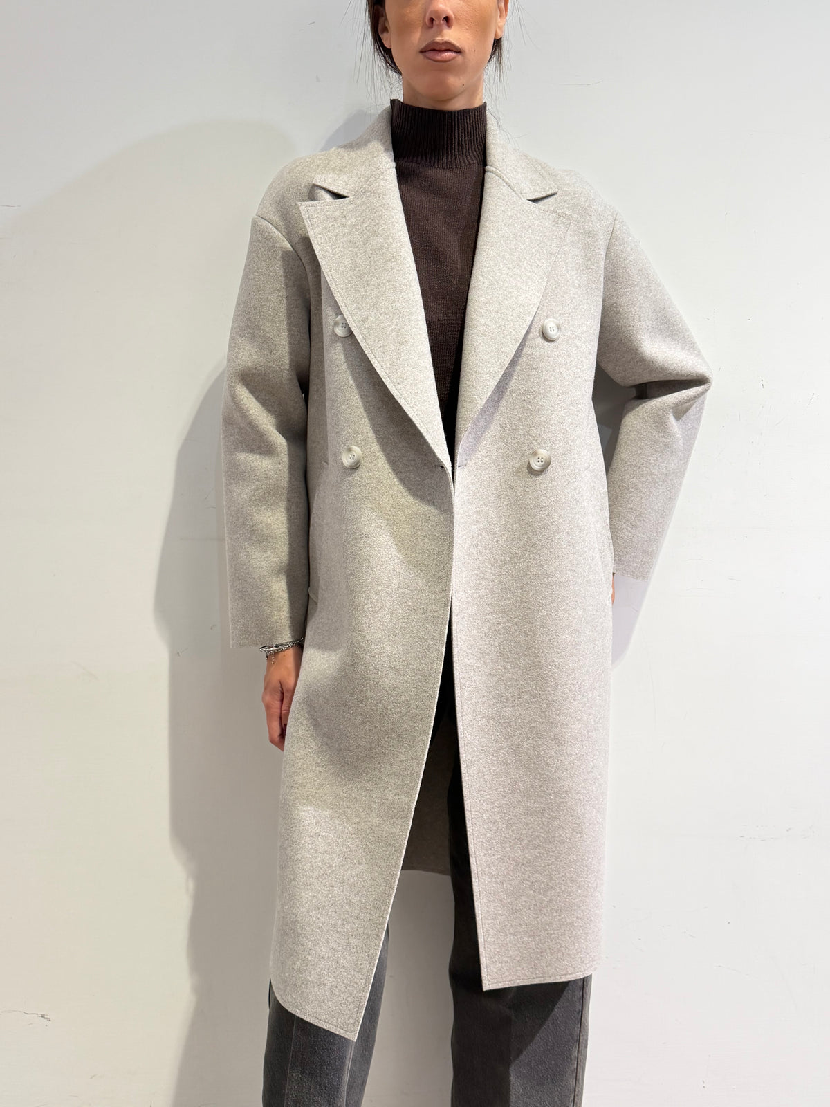 Le Streghe - Cappotto doppio petto ghiaccio