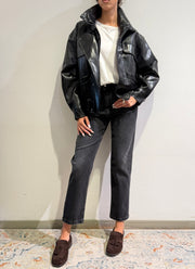 Tensione In - Bomber ecopelle nero