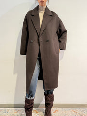 Vicolo - Cappotto lungo doppio petto moro